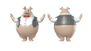 Cartoon pig 3D model