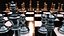 Metallic chrome chess set blender