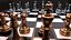 Metallic chrome chess set blender