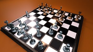Metallic chrome chess set blender