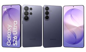 3D Samsung Galaxy S26 Cobalt Violet And S26 Ultra Purple model