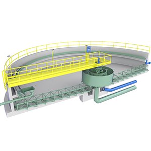 Wastewater Treatment Plant Diagram  Low 4 3D