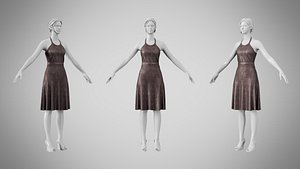 Dress 22 Grey Velvet With Design
