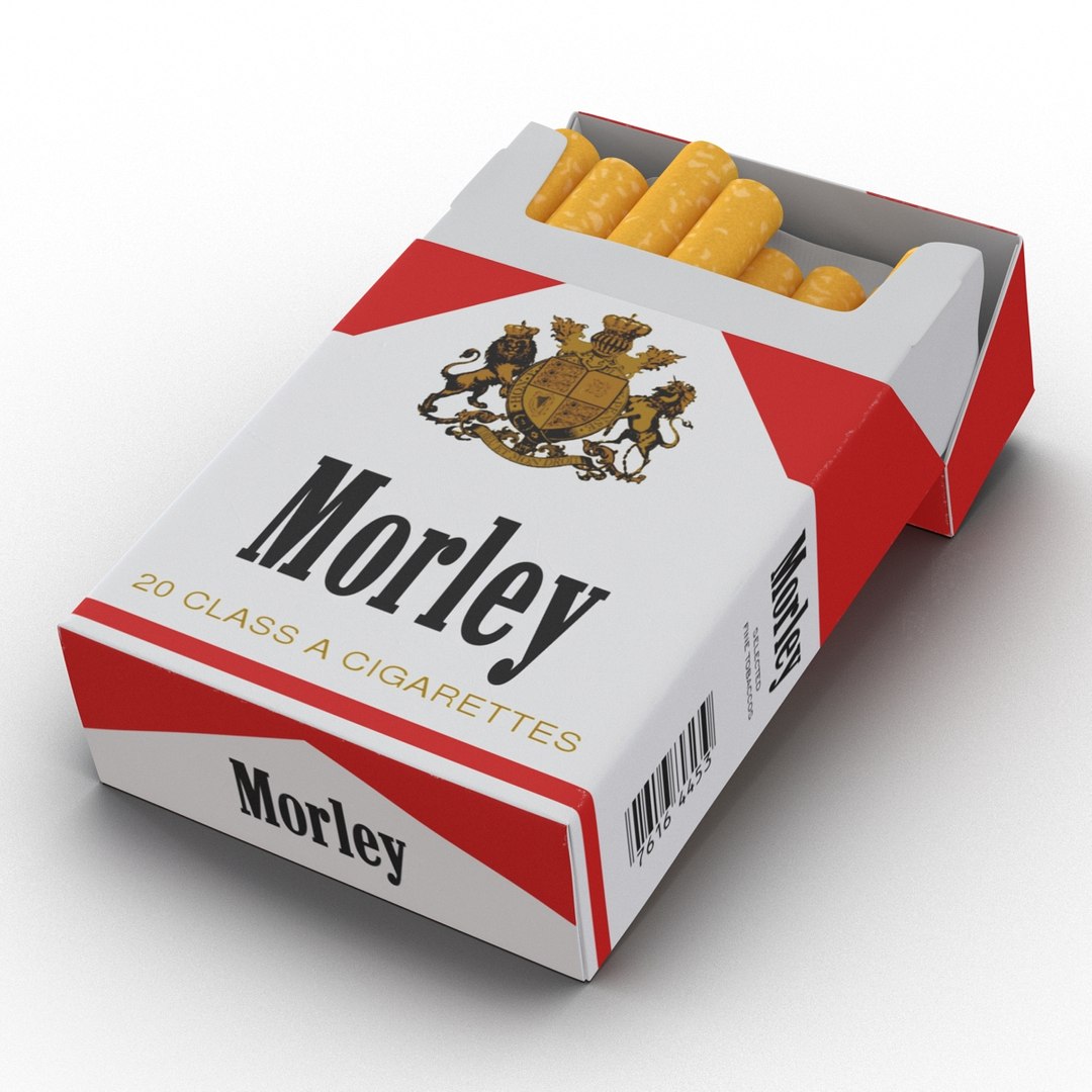 3d opened cigarettes pack morley