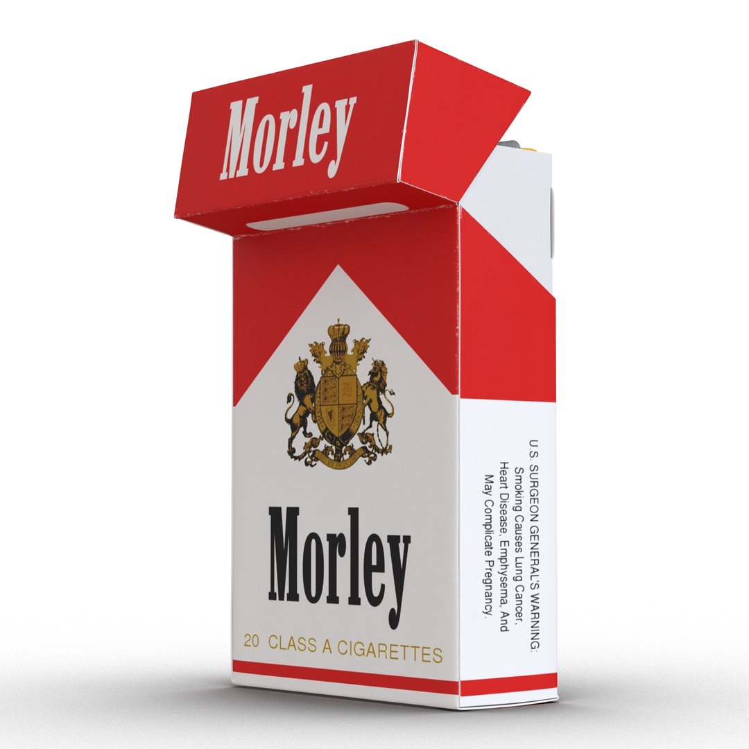 3d opened cigarettes pack morley