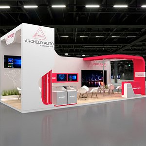 3D Pack 21- 5 Exhibition 3 Side Open model