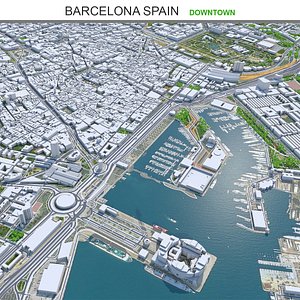 Barcelona Downtown Spain 3D model
