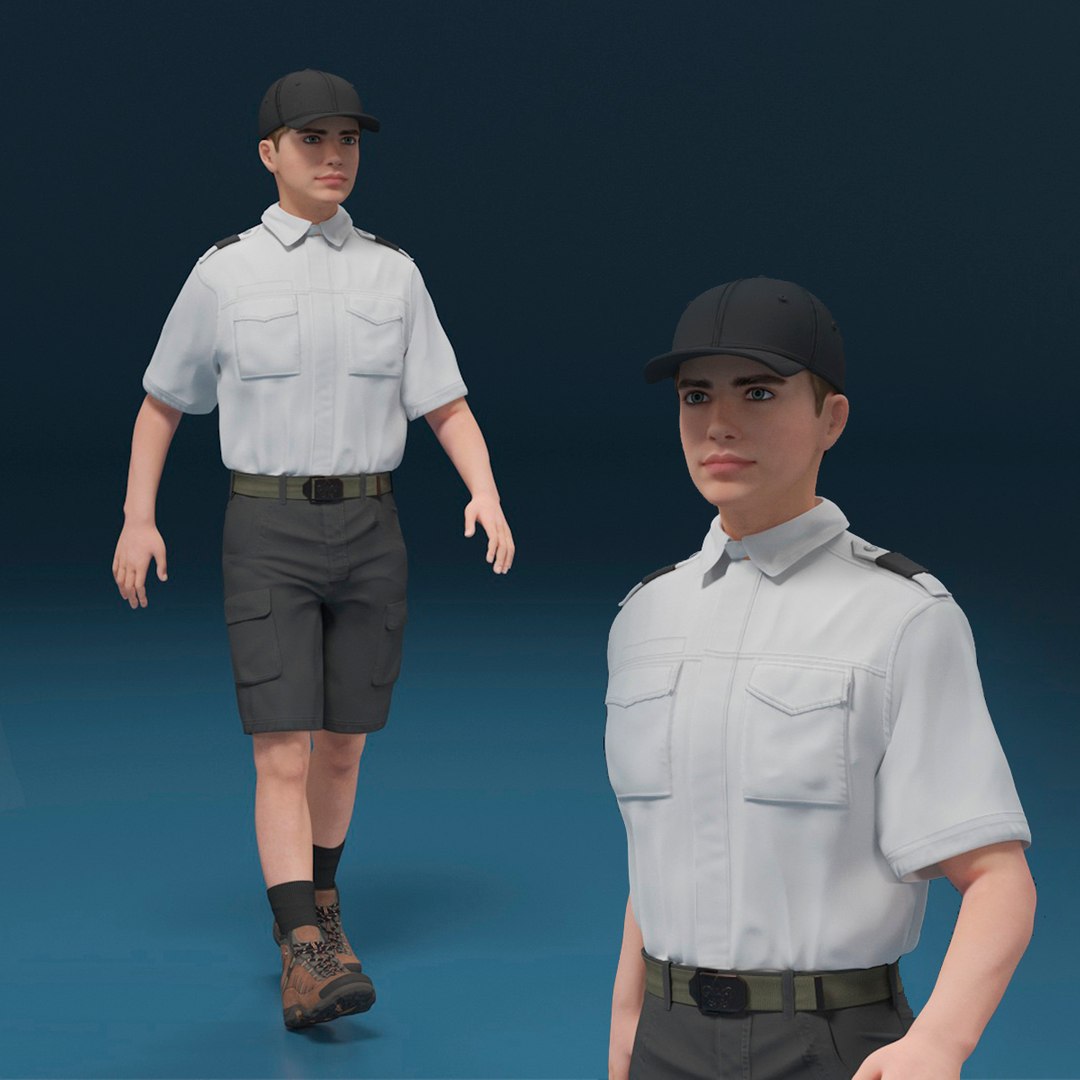 Boy in Summer Clothes Rigged 3D model preview