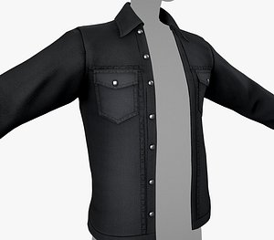 Black Denim Shirt 3D