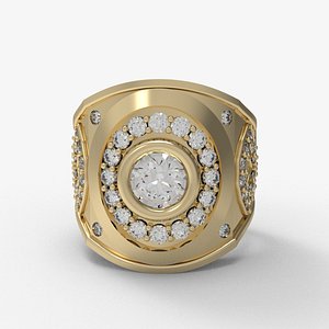 3D Men Ring 360 model