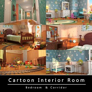 3D Cartoon Corridor Bedroom BabyRoom