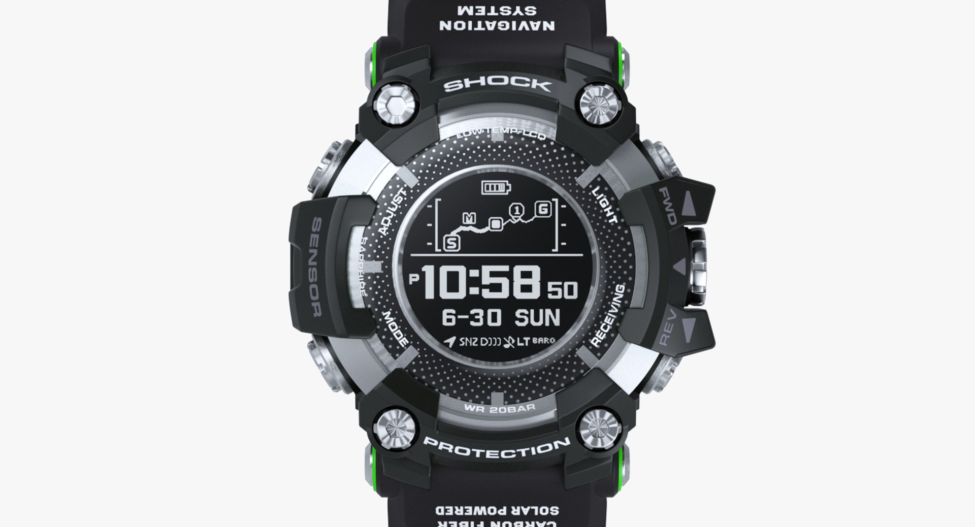 Sports Watch Resistant Black 3D Model 3D model preview