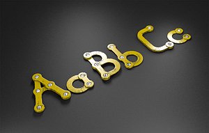 Rusty Metal Letter ABC Letras de metal oxidado