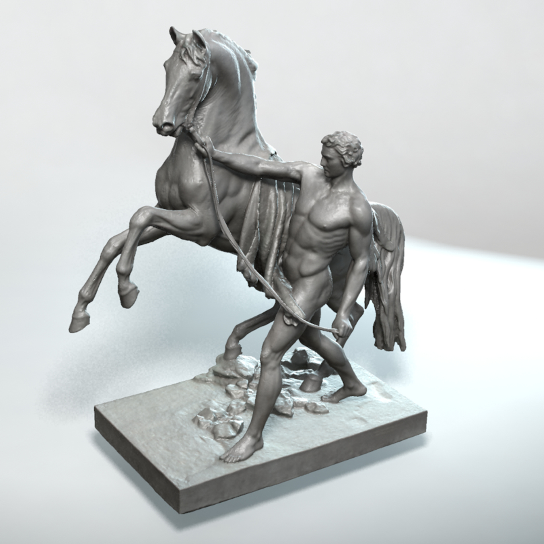 3d model sculptural taming horse statue