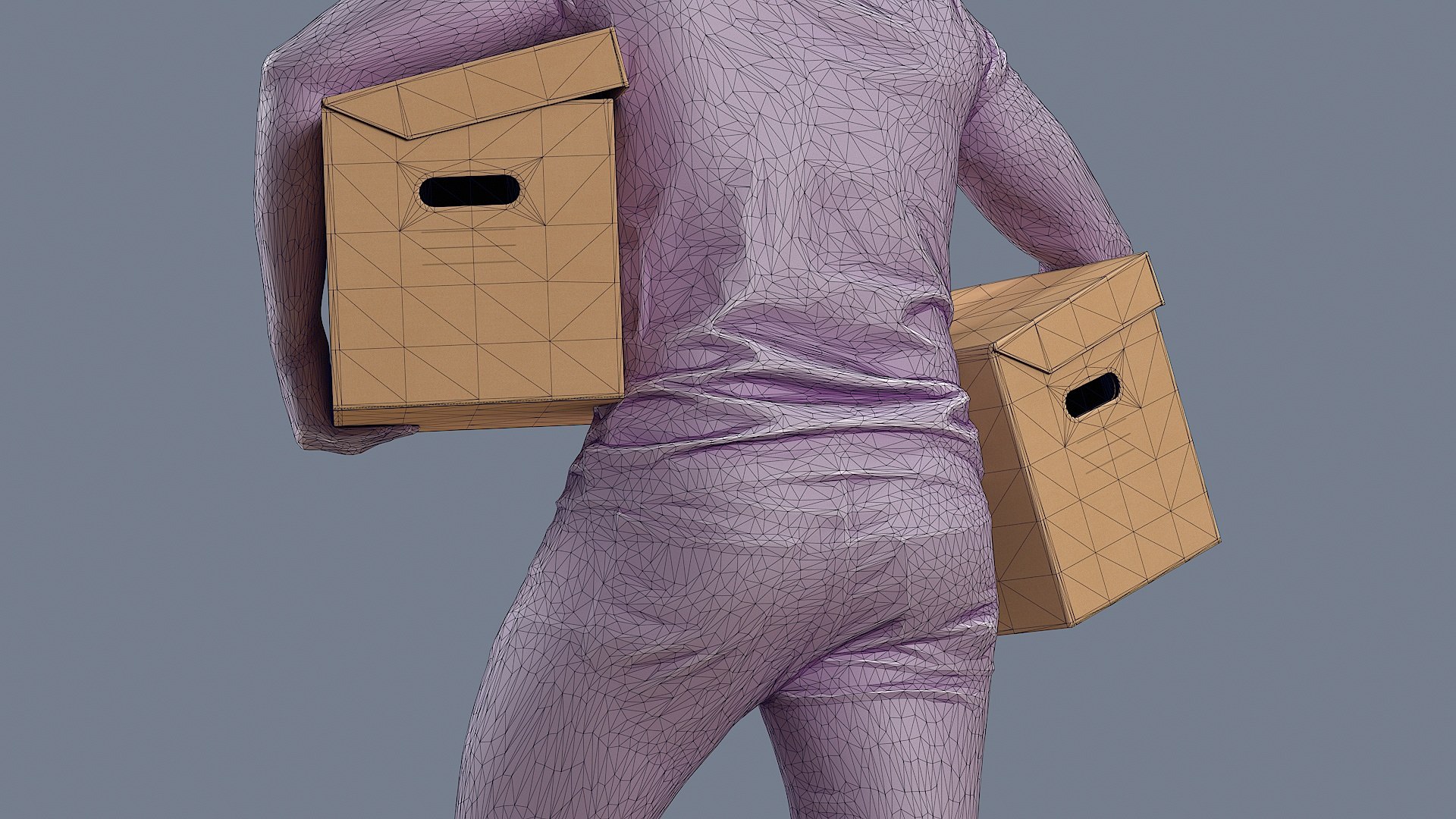 3D Moving Day Young Man With Cardboard Boxes Model - TurboSquid 2099398
