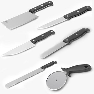 3D kitchen knifes collection