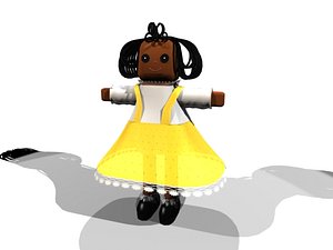 doll cartoon character 3d model