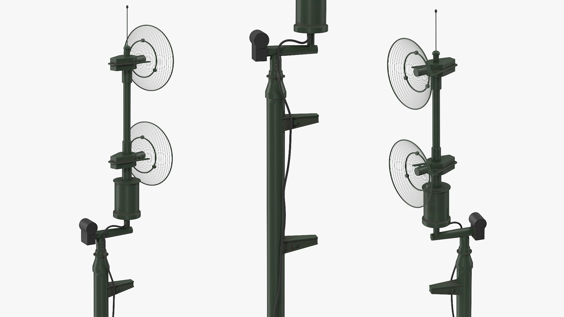 Military Antenna Green 3D model preview
