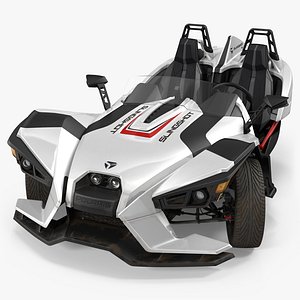 polaris slingshot trike white 3d model