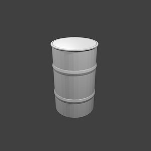 3d model simple metal drum