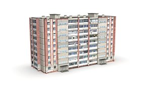 Nine-storey residential building 3D