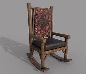 Wooden Ancient Chair 3D