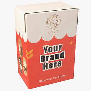 3D Rectangular Aseptic Carton Package Mockup Red