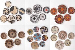 6 sets african baskets 3D model