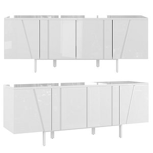3D White lacquered sideboard MK1910SB-BLANCO model