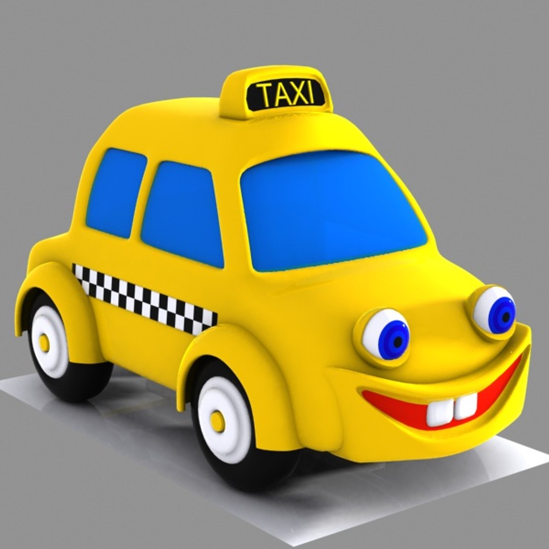 3d Model Of Taxi Character Car