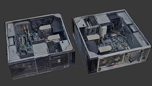3D model Opened HP Z600 Workstation Computer Case Scan Full Interior