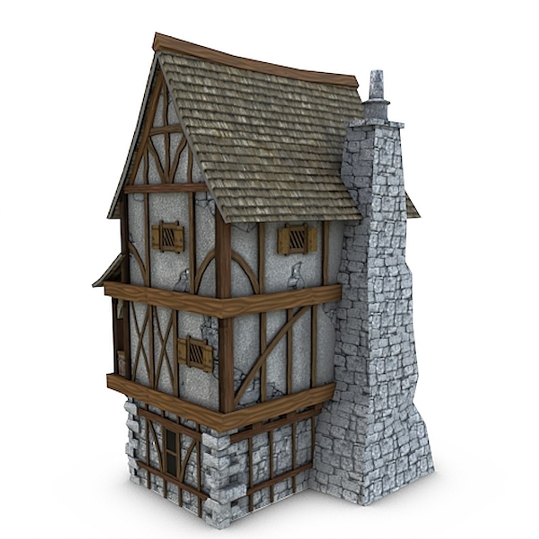 Medieval Townhouse Buildings Town 3d Obj