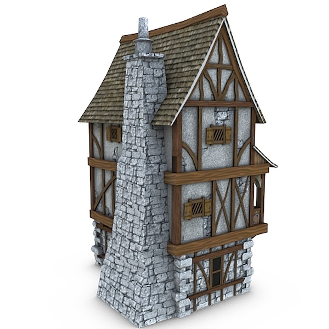 Medieval Townhouse Buildings Town 3d Obj