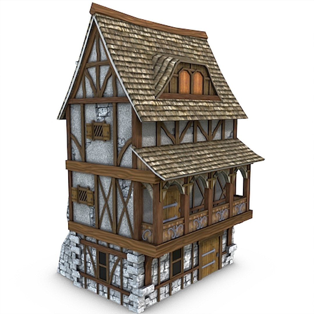 Medieval Townhouse Buildings Town 3d Obj