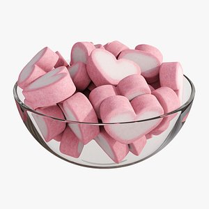Heart-shaped marshmallow bowl model