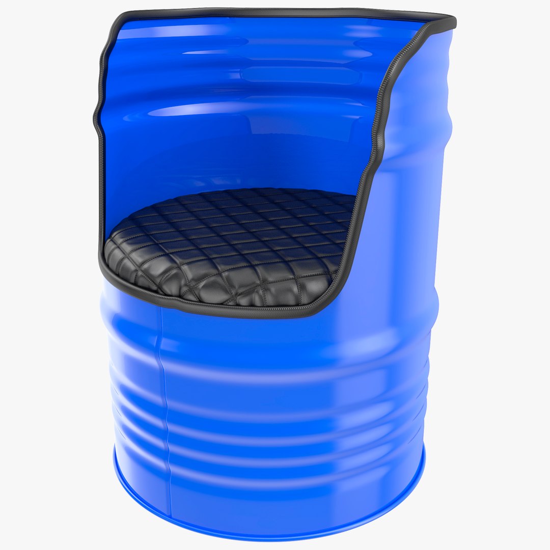 Oil Drum Barrel Upcycled Chair 3D Model TurboSquid 1778889