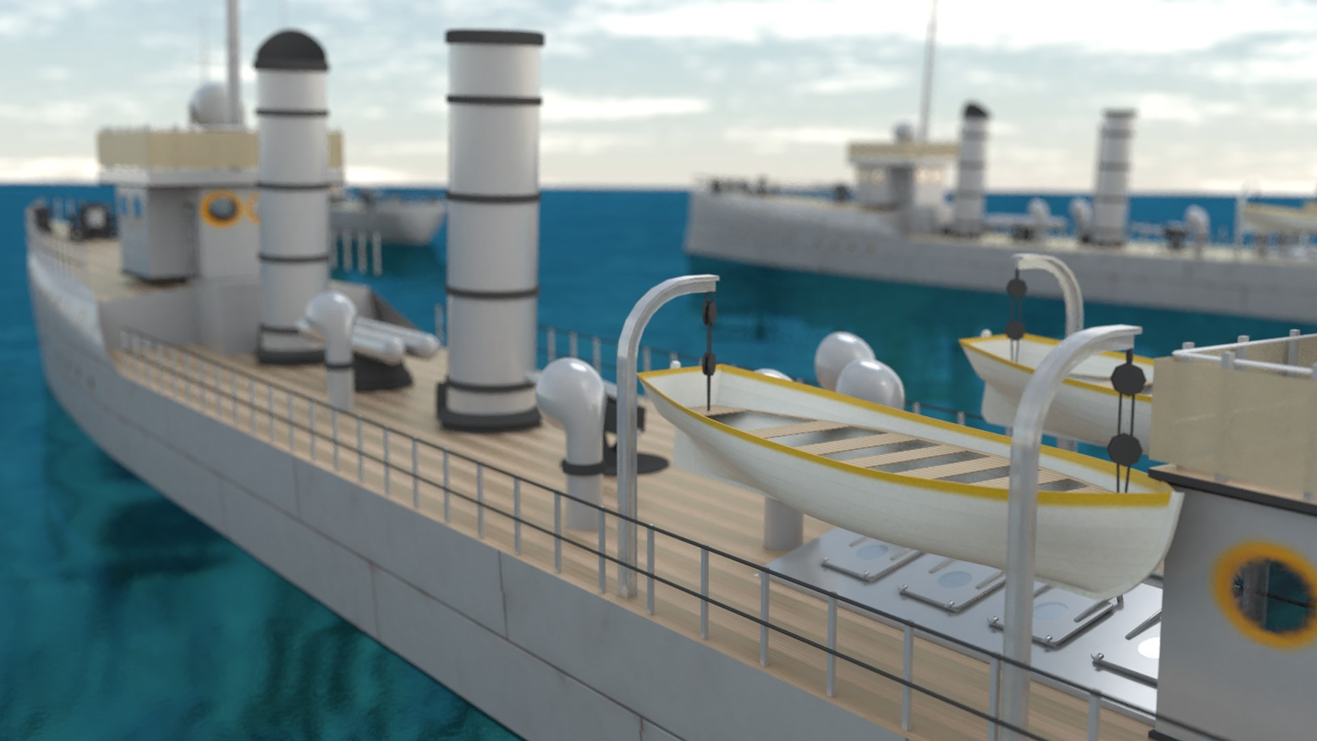 3D different fictitious destroyers - TurboSquid 1254515