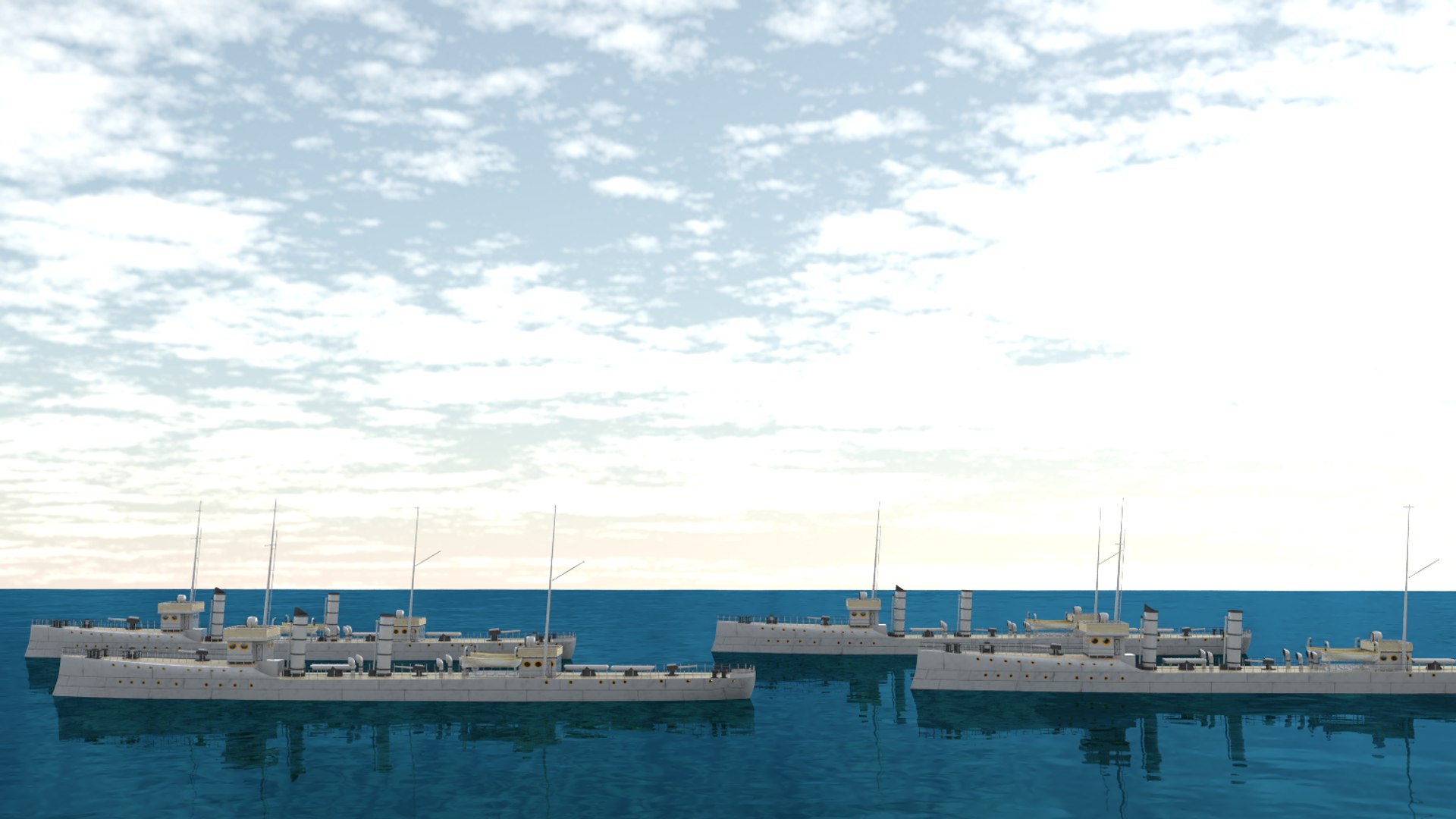 3D different fictitious destroyers - TurboSquid 1254515