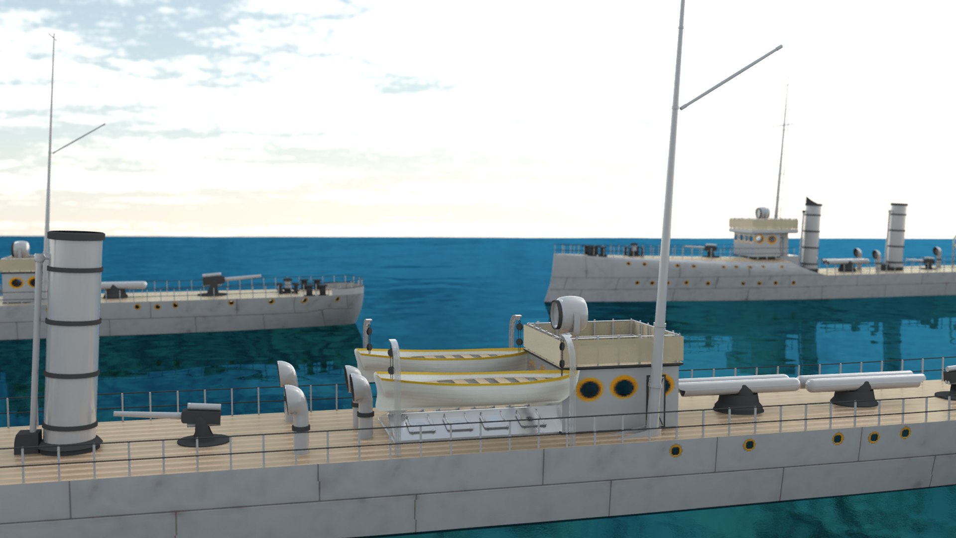 3D different fictitious destroyers - TurboSquid 1254515
