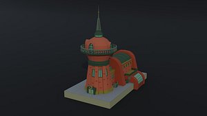 Lowpoly Cartoon Futuramma Planet express Polygonal Style