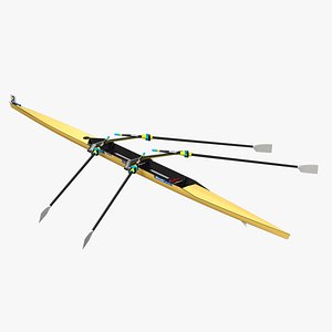 Rowing Double Sculls Boat Animated HQ