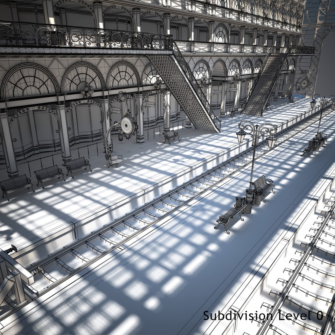 Train station 3D - TurboSquid 1642176