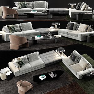 3D minotti lawrence sofa model