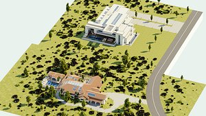 houses mansions double assets 3D model