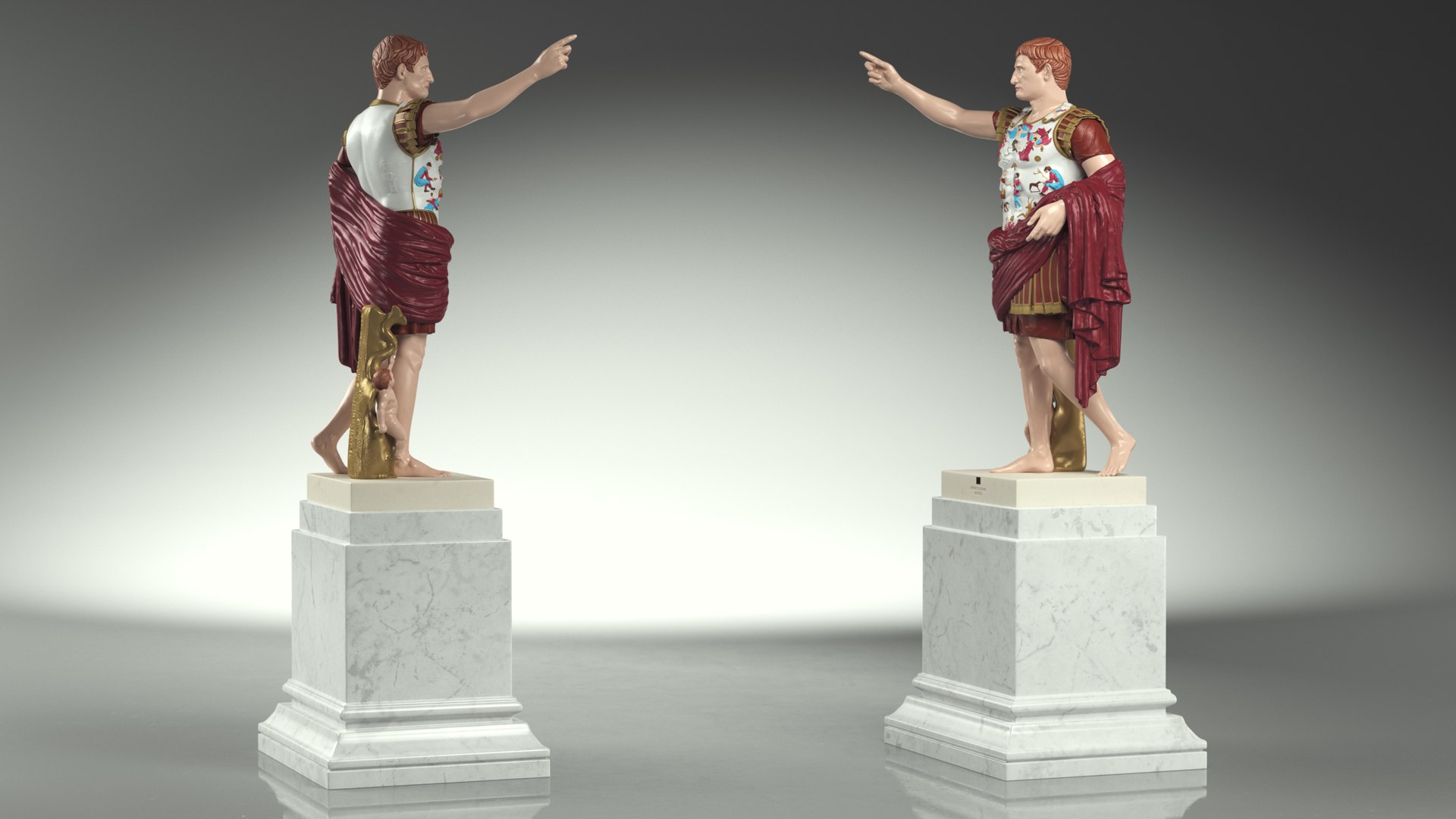 3D Model Roman Leader Statue Of Prima Porta Stylized Replica ...