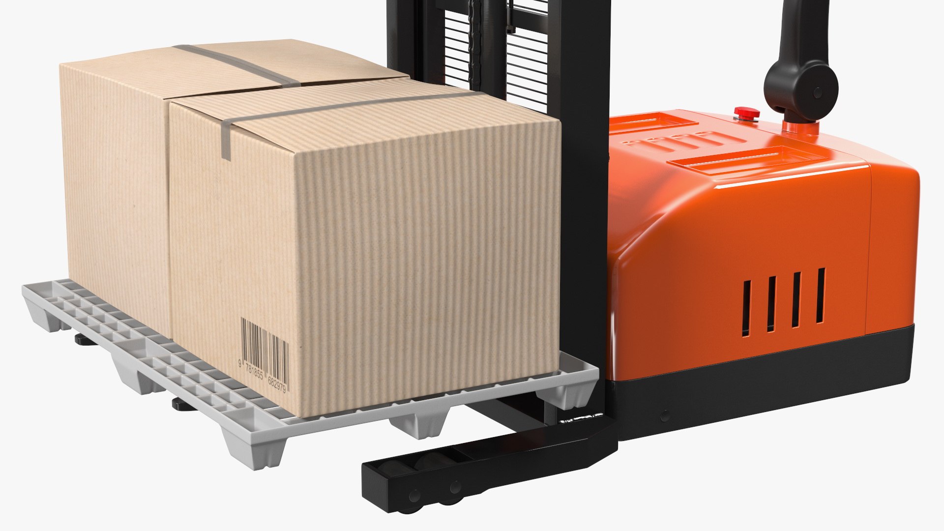 3D Orange Walkie Pallet Stacker With Boxes - TurboSquid 2146525