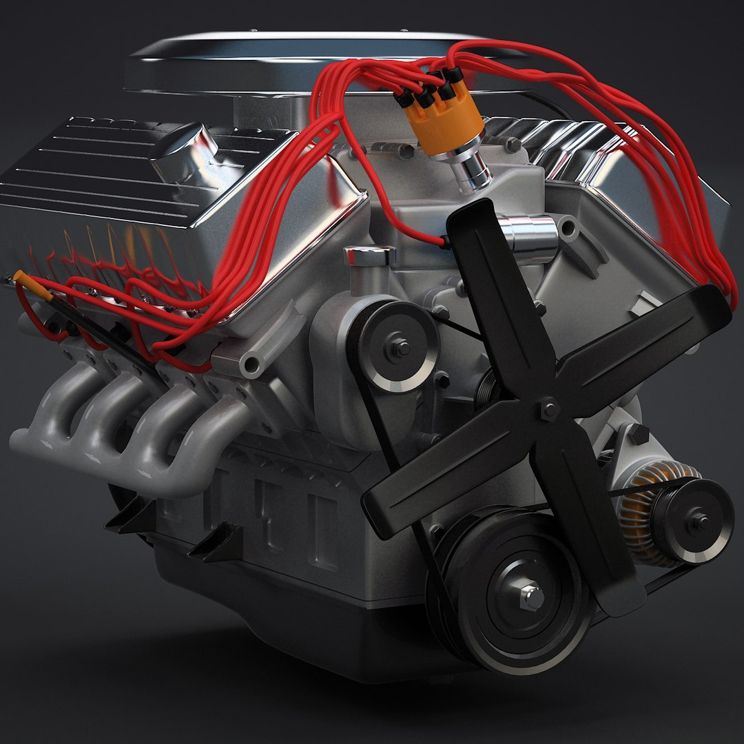 Generic V8 Petrol Engine 3d Model