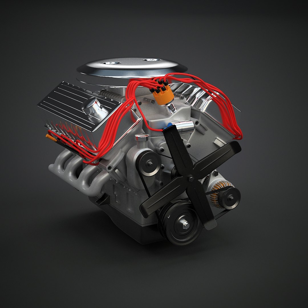Generic V8 Petrol Engine 3d Model