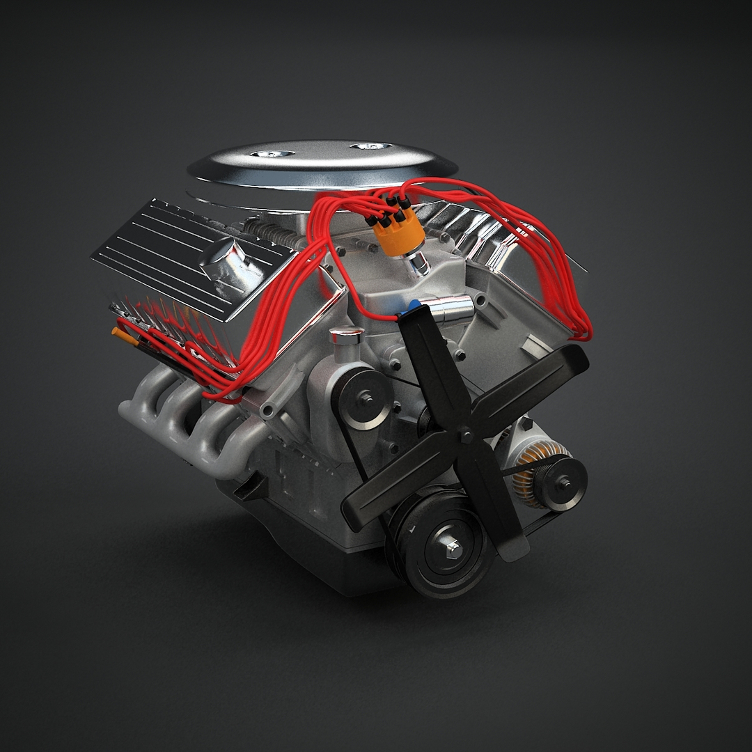 Generic V8 Petrol Engine 3d Model