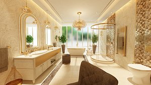 3D Luxury Bathroom Interior Design